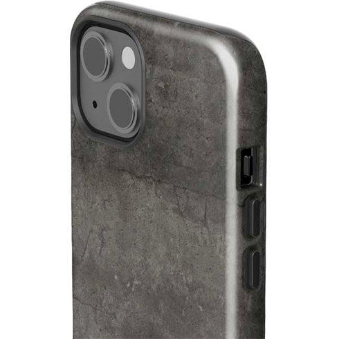 Dark Iron Grey Concrete iPhone 15 Impact Case